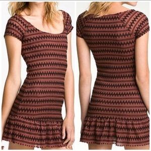 Free People Knitted Skater Ruffle Hem Dressed.